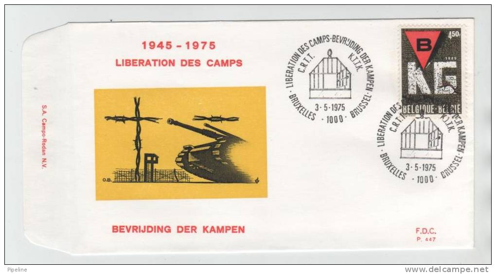 Belgium FDC 3-5-1975 Liberation Des Camps 1945 - 1975 With Cachet - 1971-1980