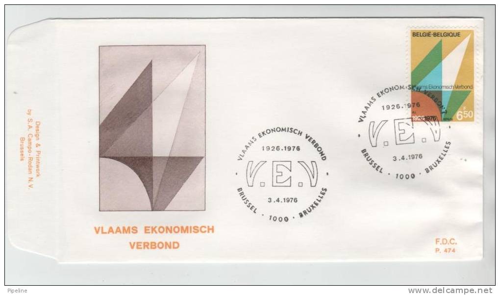 Belgium FDC 3-4-1976 V. E. V 1926 - 1976 With Cachet - 1971-1980