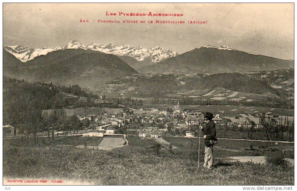 09 Ariège-Les Pyrénées Ariègeoises-Panorama D´Oust Et Le Montvallier (année:1912-animation) ( Labouche N° 243)*PRIX FIXE - Oust