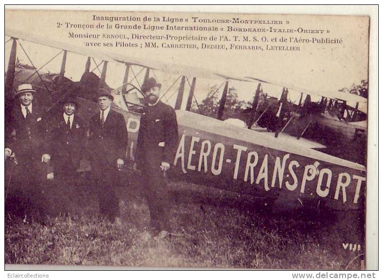 Haute-Garonne..Aviation.. Inauguration  De La Ligne Toulouse -Montpellier.. ( Voir Scan Et/ou Annotation) - Other & Unclassified