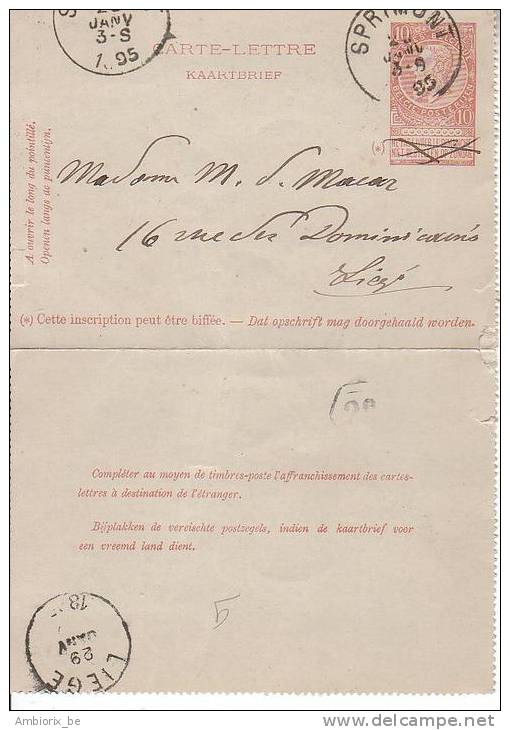Carte Lettre N 9 Oblitération Sprimont - Cartes-lettres