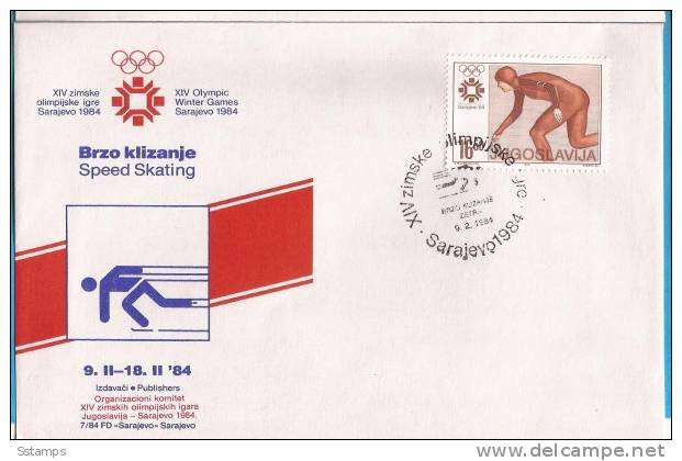 1984 X  JUGOSLAVIJA SPORT SARAJEVO OLIMPIADI  SKIING  SKATING SPEED  SPECIAL CANCELATION - Hiver 1984: Sarajevo