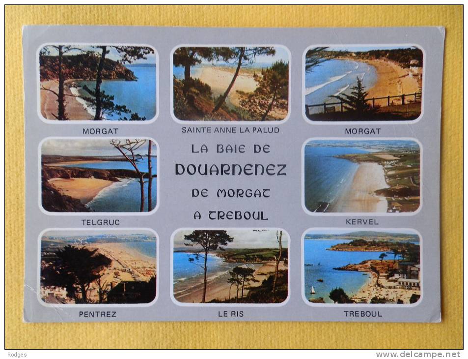 Dep 29 , Cpm DOUARNENEZ , 8 Vues , CT6279 , Les Plages De La Baie(A1.88) - Douarnenez