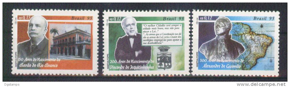 Brasil 1995 YT2225-27 ** Aniversarios Natales: Baron De Rio Branco, Visconde De Jetiquinhonha, Alexandre De Gusmao - Unused Stamps