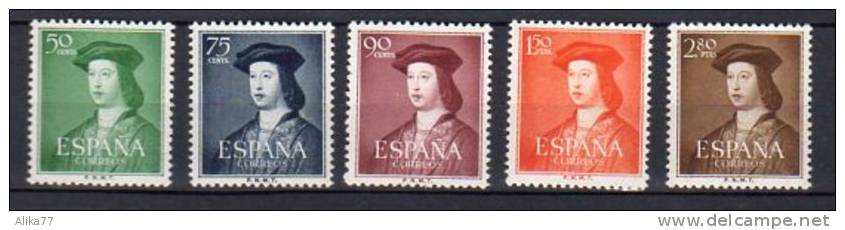ESPAGNE     Neuf  **     Y. Et T.   N° 826 / 830     Cote:  72,50  Euros - Unused Stamps
