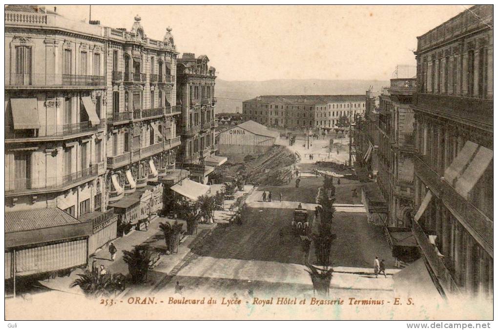 Algérie -ORAN -Boulevard Du Lycée-Royal Hôtel Et Brasserie Terminus  ( Editions: E-S N° 253) *PRIX FIXE - Oran