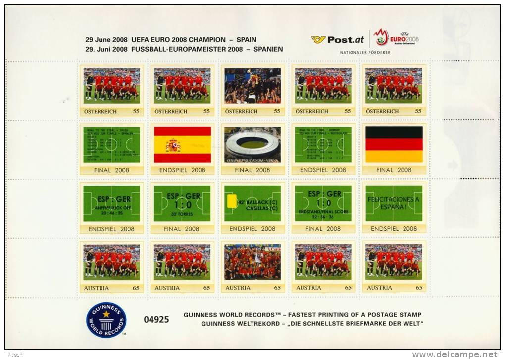 PS Österreich - Pers. Markenbogen Österreich Fussball Europameisterschaft 2008 - Europei Di Calcio (UEFA)