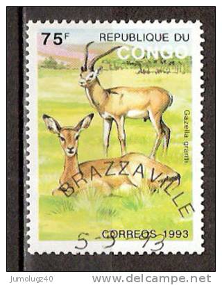 Timbre Congo Y&T N° 972 Oblitéré.Gazelle Grantis. 75 F. Cote 0.20 € - Oblitérés