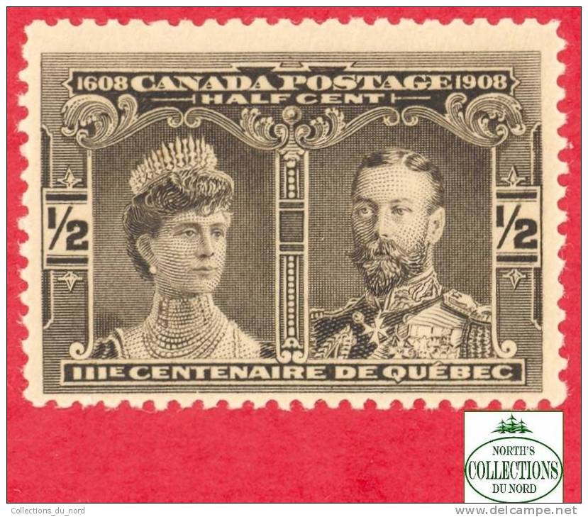 Canada # 96 Scott - Unitrade - Mint - ½ Cent - Prince & Princess Of Whales - Dated: 1908 / Prince Et Princesse - Nuovi