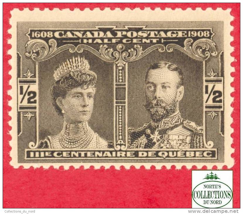 Canada # 96 Scott - Unitrade - Mint - ½ Cent - Prince & Princess Of Whales - Dated: 1908 / Prince Et Princesse - Neufs