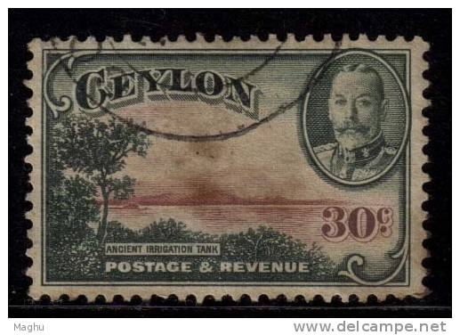 Ceylon Used 1935, 30c IrrigationTank, , KG V, - Ceylon (...-1947)