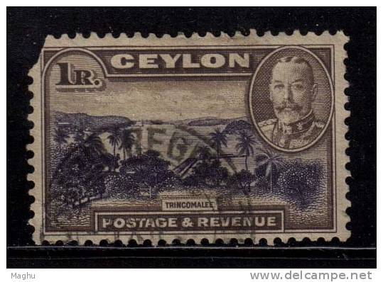 Ceylon Used 1935, 1r Trincomalee, Filler,  As Scan, KG V, - Ceylan (...-1947)