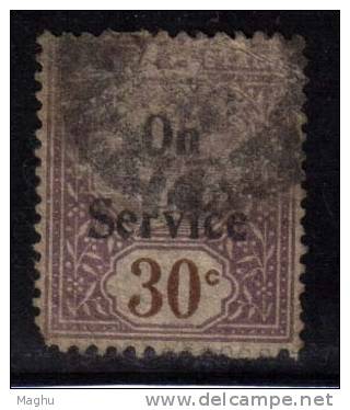 Ceylon Used 1895, 30c Service. - Ceylon (...-1947)