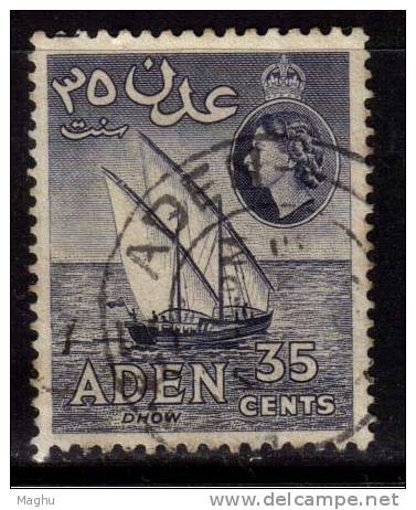 Aden Used 1953, (2 Scan) 35c Blue Colour Varitiy, - Aden (1854-1963)