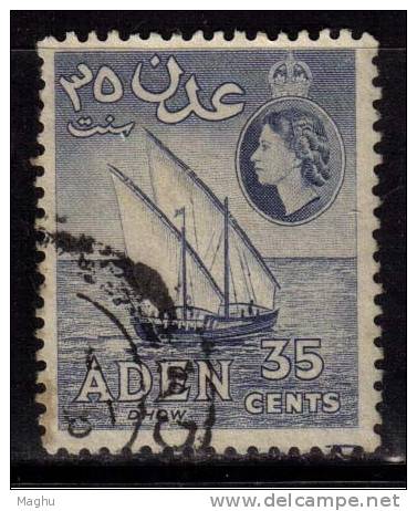 Aden Used 1953, (2 Scan) 35c Blue Colour Varitiy, - Aden (1854-1963)