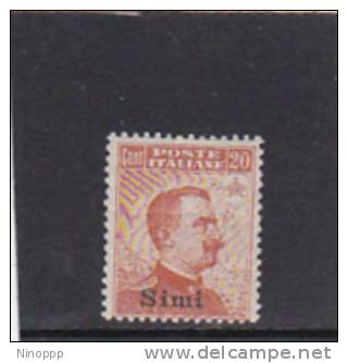 Italy-Aegean Islands Simi 1917 20c Orange No Wtmk  MH - Aegean (Simi)