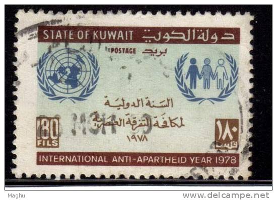 Kuwait Used 1978, 180f Anti Apartheid Year, United Nations Symbol, - Kuwait