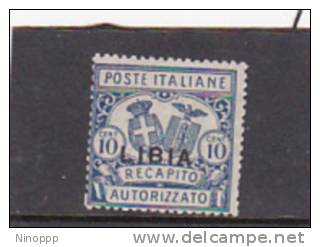 Libya 1929 Authorized Delivery Stamp MNH - Libia