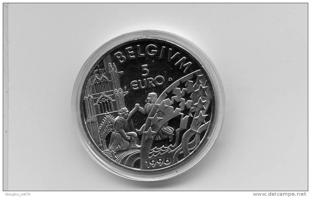 PIECE DE BELGIQUE......5 EURO 1996 ... NEUVE SOUS CAPSULE PLASTIQUE ARGENT?  VOIR SCANNER - Autres & Non Classés