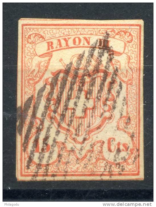 19   Rayon III   15c Quatre Marges   Ø Losange -  Grandes Marges - 1843-1852 Federal & Cantonal Stamps