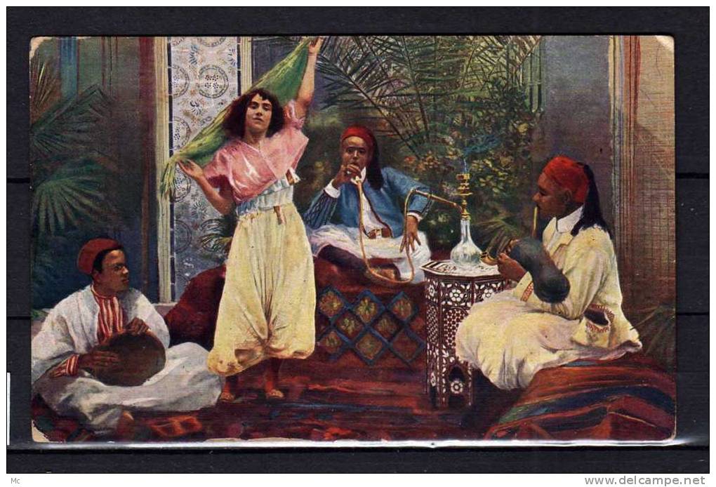 Grèce - Souvenir De Salonique - Costumes D'Orient - Danseuse Et Musiciens - Colorisée - Grèce