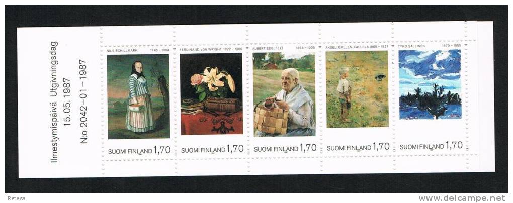 FINLAND  CARNET  SCHILDERIJEN 100 JAAR MUSEUM ATENEUM    1987 ** - Booklets