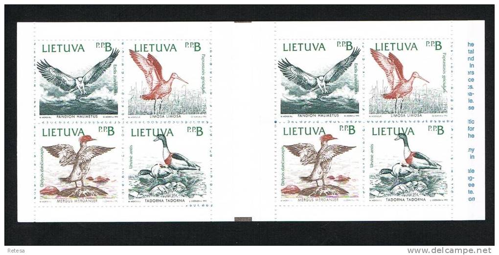 LITOUWEN  CARNET  WATERVOGELS   1992 ** - Ducks