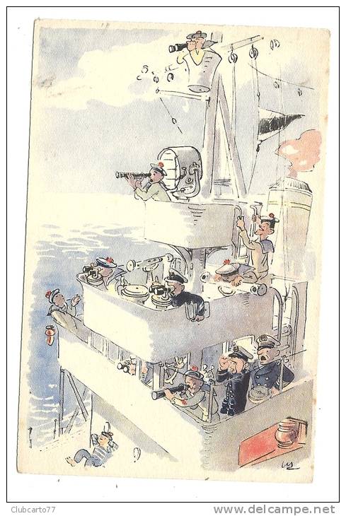 Le Mair (Illustrateur) : Lestimoniers Dabs Un Bateau En 1920 (animée). - Le Mair