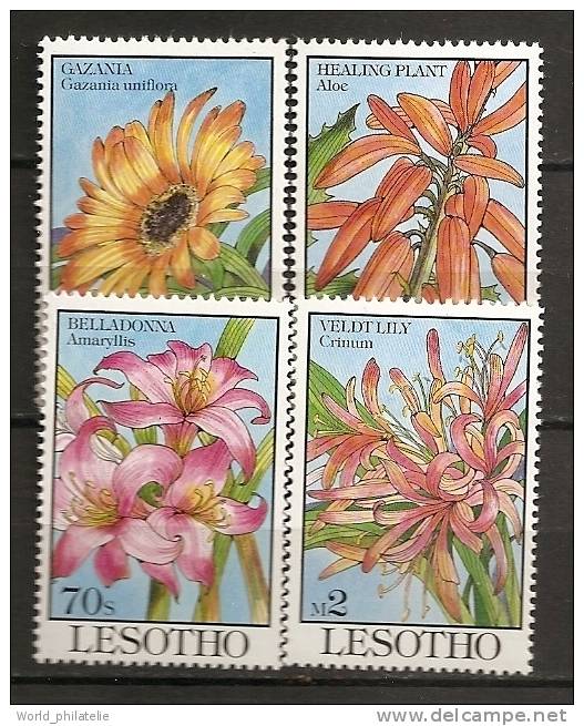 Lesotho 1993 N° 1078 / 81 ** Flore, Fleurs, Aloe, Amaryllis, Crinum, Gazania Uniflora - Lesotho (1966-...)