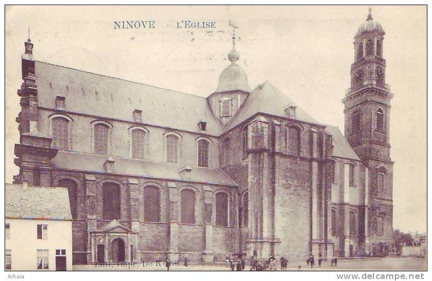 NINOVE = L'église - Carte Animée  (Marcovici) 1909 - Ninove