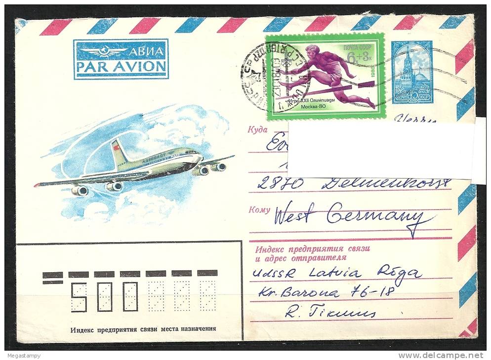 Russland  1983   Air Mail Letter  Riga - Germany Gestempelt / Used / Oblitaire  ( Fl. 1 ) - Brieven En Documenten