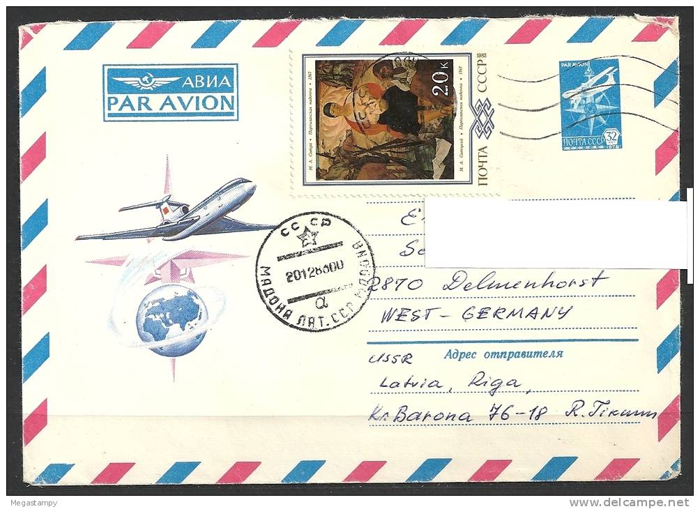 Russland  1983   Air Mail Letter  Riga - Germany Gestempelt / Used / Oblitaire  ( Fl. 2 ) - Covers & Documents