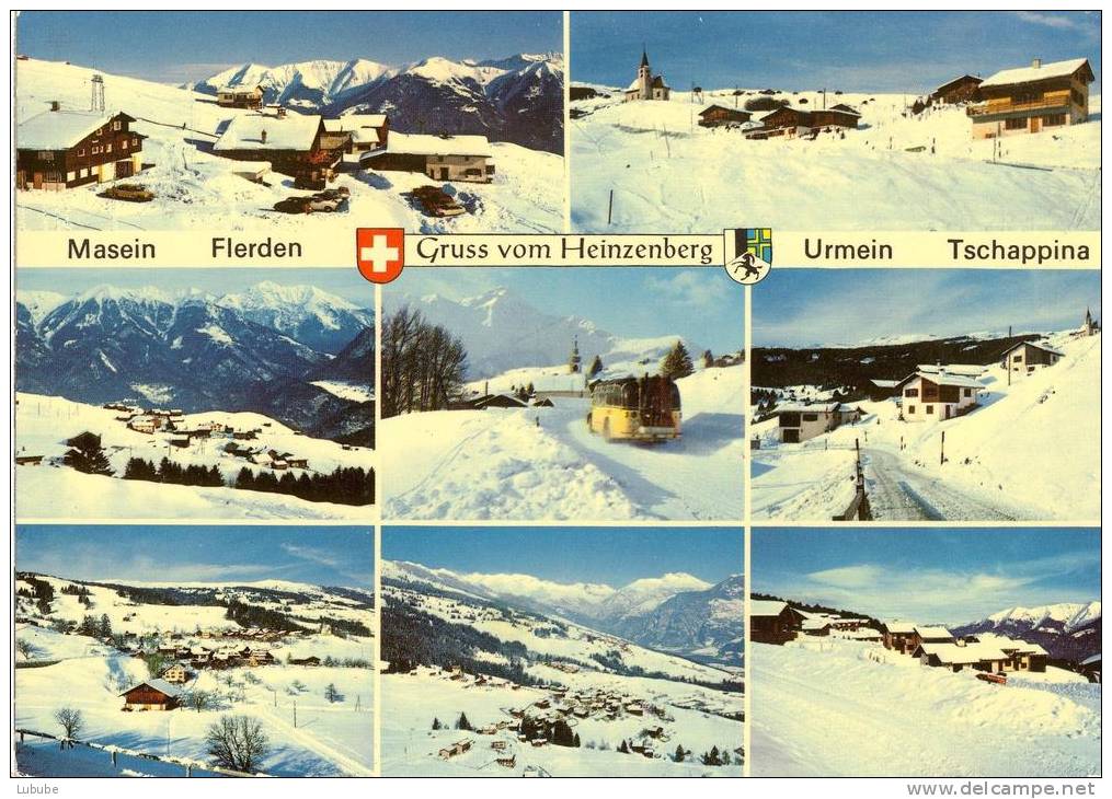 Masein / Flerden / Urmein / Tschappina - Gruss Vom Heinzenberg Mit Postauto          1980 - Flerden