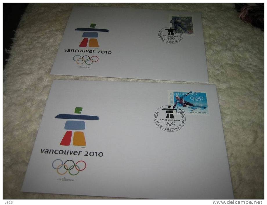 Liechtenstein 2010 Winter Olympic Vancouver FDC - Winter 2010: Vancouver