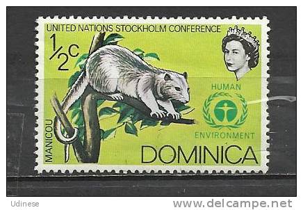 DOMINICA 1972 - HUMAN ENVIRONMENT 0.5 - MNH MINT NEUF NUEVO - Rodents