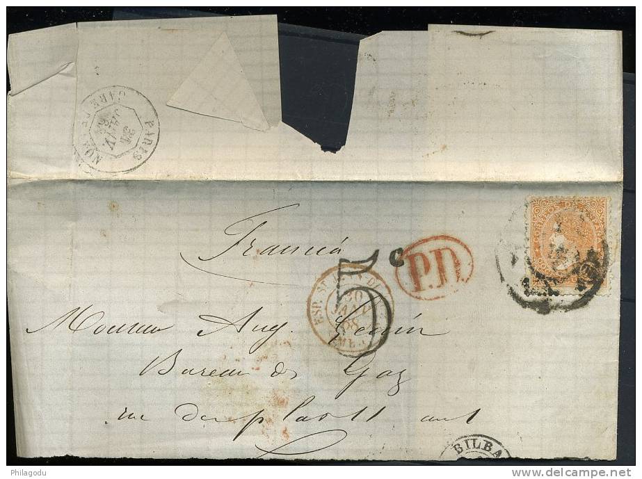 Lettre Vers France 1862   Timbre OK - Briefe U. Dokumente