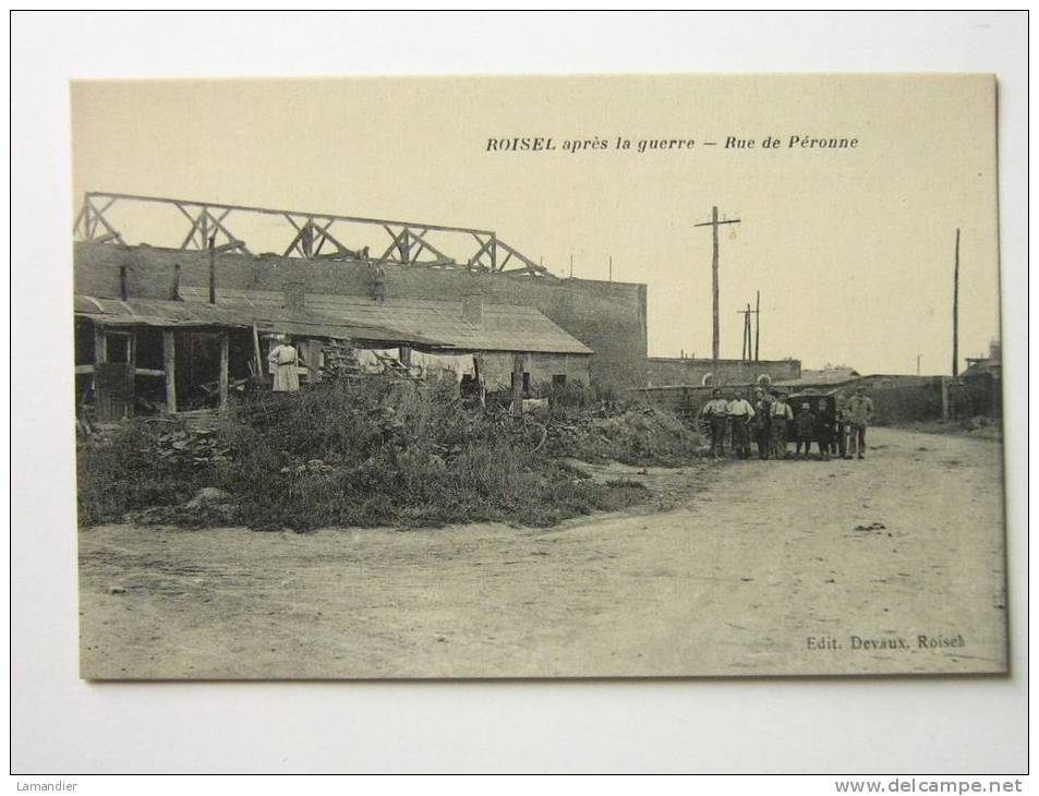 CPA - 80 - ROISEL  Après La Guerre - Rue De Péronne - Roisel