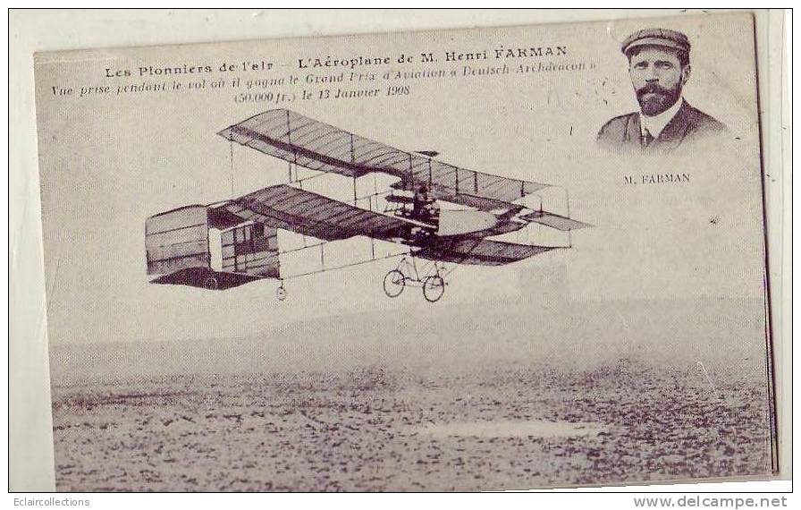 Thème .  Aviation..Aviateurs. Aéroplane Farman  (voir Scan) - ....-1914: Precursors