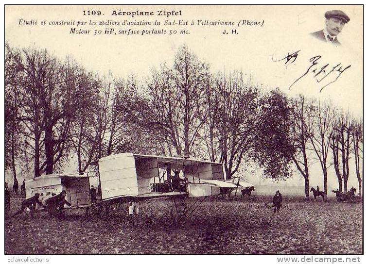 Aviation..Aviateurs. Aéroplane Zipfel..Villeurbanne - Autres & Non Classés