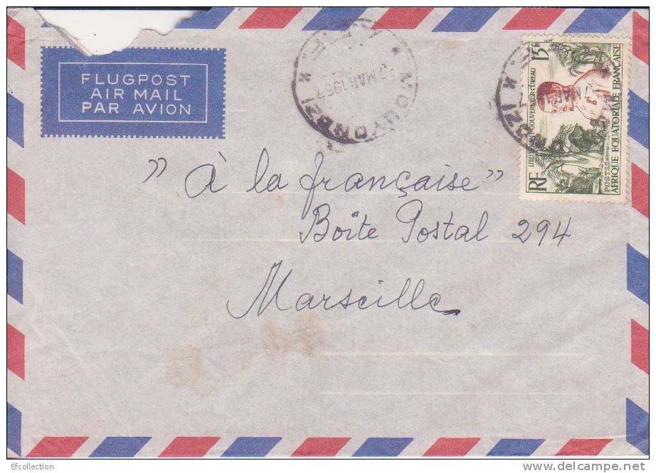 MOUYONDZI - CONGO - 1957 - Colonies Francaises,Afrique,avion, Lettre,marcophilie - Briefe U. Dokumente
