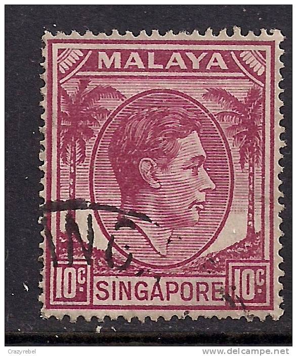 Singapore 1950 KGV1 10 Ct Purple Used Stamp SG 22. ( F496 ) - Singapour (...-1959)