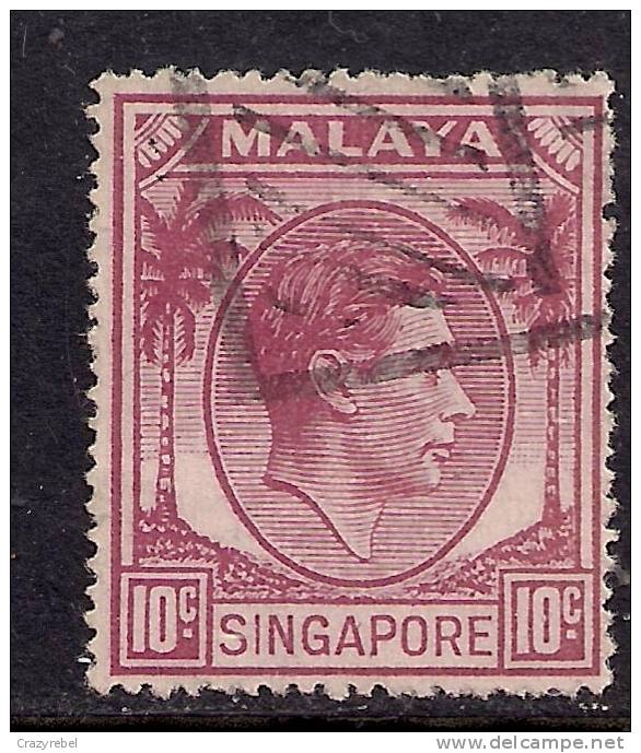 Singapore 1950 KGV1 10 Ct Purple Used   SG 22. ( F497 ) - Singapour (...-1959)