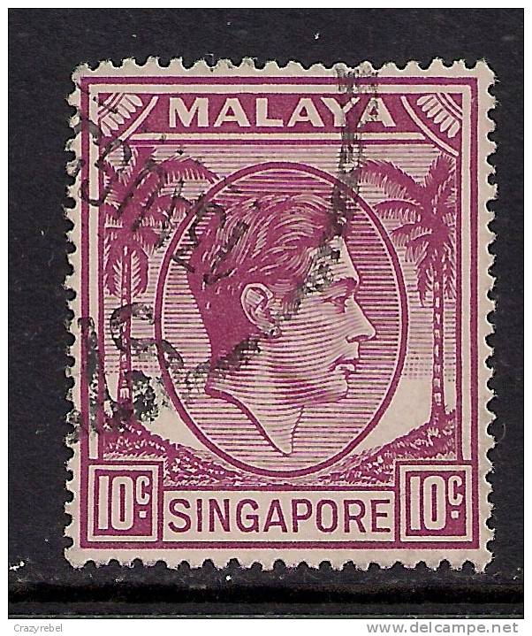 Singapore 1950 KGV1 10 Ct Purple Used   SG 22. ( F498 ) - Singapore (...-1959)