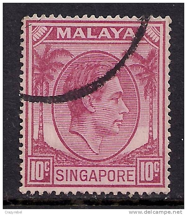 Singapore 1950 KGV1 10 Ct Purple Used Stamp  SG 22. ( G462 ) - Singapour (...-1959)