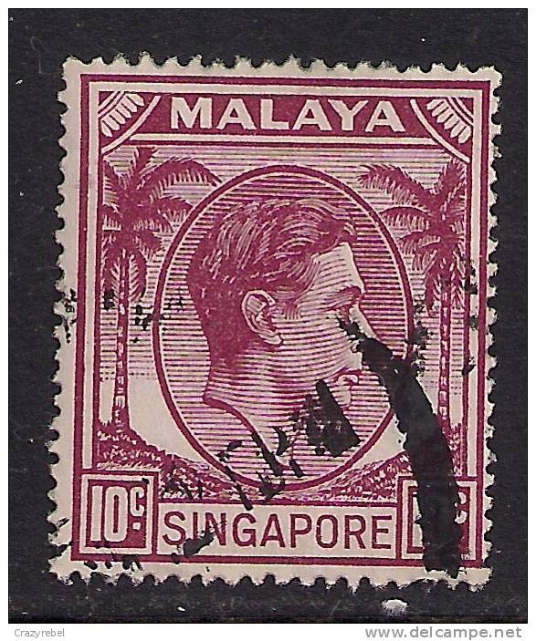 Singapore 1950 KGV1 10 Ct Purple Used Stamp  SG 22. ( G465 ) - Singapore (...-1959)