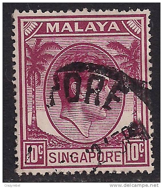 Singapore 1950 KGV1 10 Ct Purple Used SG 22. ( G468 ) - Singapour (...-1959)