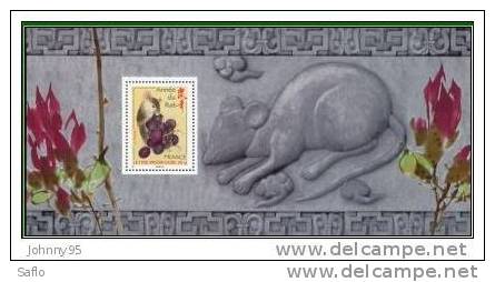 BLOC SOUVENIR N° 33 - Année 2008 - "Année Lunaire Chinoise Du Rat" - Rat Mangeant Des Grains De Raisin - Foglietti Commemorativi