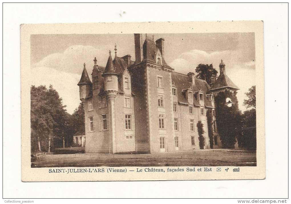 Cp, 86, Saint-Julien-m'Ars, Le Château, Façades Sud Et Est, écrite - Saint Julien L'Ars