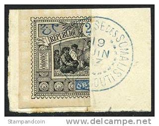 Obock #53b Used Left Half As 2c On Piece From 1894 - Oblitérés