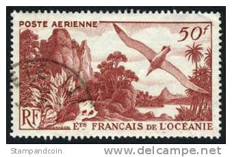 Polynesia C18 XF Used 50fr Airmail From 1948 - Usati